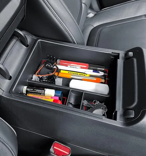 Miniatura 6 de PIMCAR Bandeja organizadora de consola central para Hyundai Tucson Limited e Hybrid SEL 2022-2024, inserto de almacenamiento de reposabrazos de Rojo