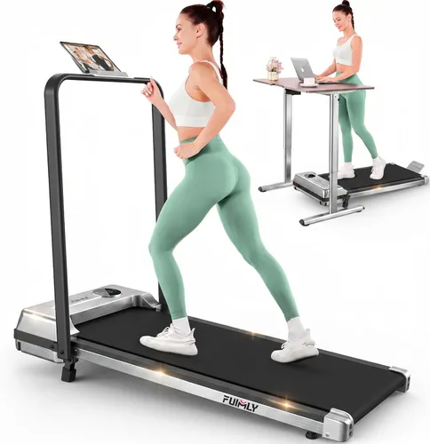 Miniatura 9 de FUNMILY Cinta de Correr Plegable con Almohadilla de Caminata Mejorada con Inclinación del 12%/15% y Barra de Manejo, Cintas de Correr Compactas