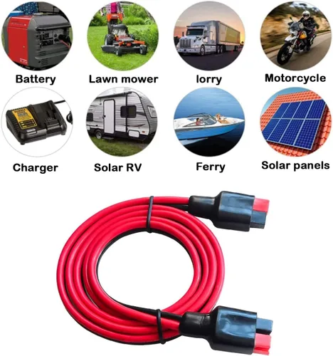 Miniatura 3 de Cable de extensión de carga solar Conector Adaptador 14AWG 45A Cable de adaptador de batería, Compatible con generador solar Estación de energía