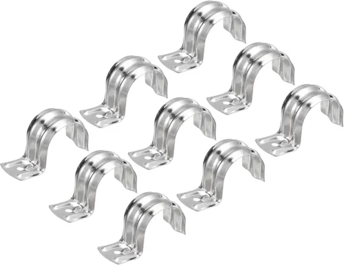 uxcell 18 correas de tubo rígidas de 1 pulgada, correas de un agujero en forma de R, abrazadera de tubo de acero inoxidable para instalación de