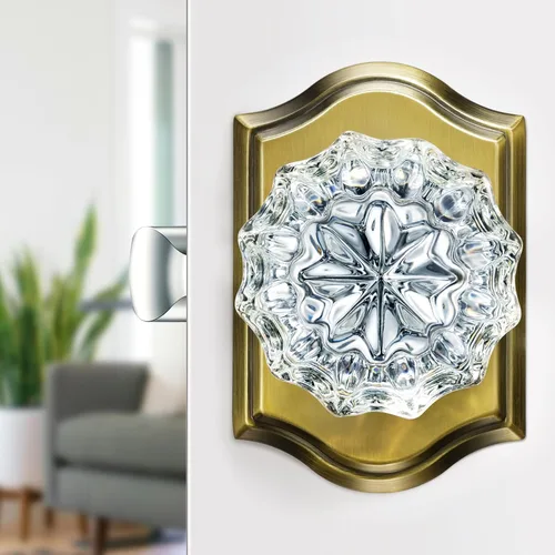 Miniatura 16 de Pomos de puerta de cristal para interiores, pomos de puerta de cristal de latón envejecido con cerradura para uso de privacidad, pomos de puerta
