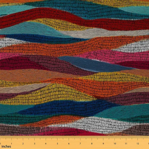Miniatura 20 de Tela con patrón Paisley de The Yard, tela de tapicería floral étnica boho para sillas y sofás, costura, tela impermeable de arte mandala abstracto