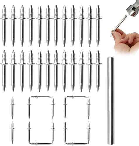 Hilo de zócalo de doble cabeza sin costuras, uñas sin marcas, clavo de doble cabeza para zócalos, tornillo invisible para instalación de recortes,