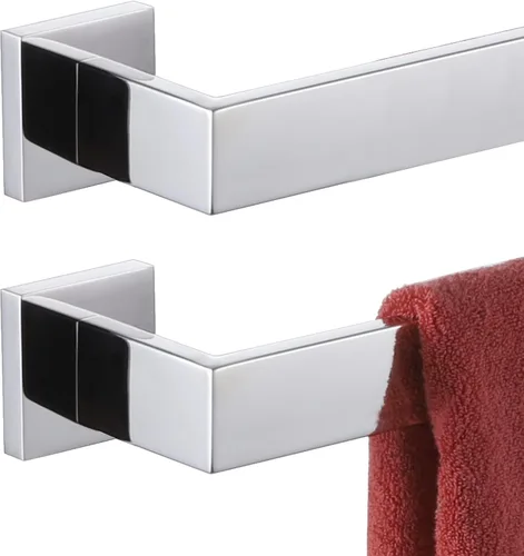 Miniatura 25 de KOKOSIRI Barra de Toalla Individual de 16 Pulgadas, Toallero para Baño o Cocina, Toallero de Pared de Acero Inoxidable SUS304, Cromo Pulido