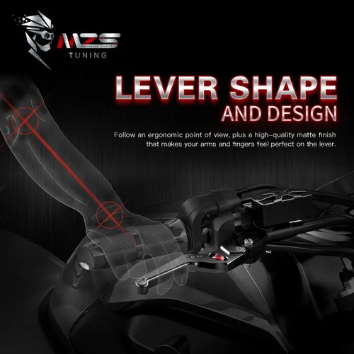 Miniatura 5 de MZS Palancas de embrague de freno de motocicleta negras rueda corta ajustable compatible con 749 848 999 1098 1198 899 959 1199 1299 Panigale Diavel