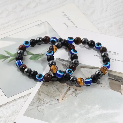 Miniatura 17 de Triple Protection Bracelet, CARPDIM Evil Eye bracelet and Black Obsidian evil eye Beads Bracelet for Men Women Healing Bracelets Bring Good Luck