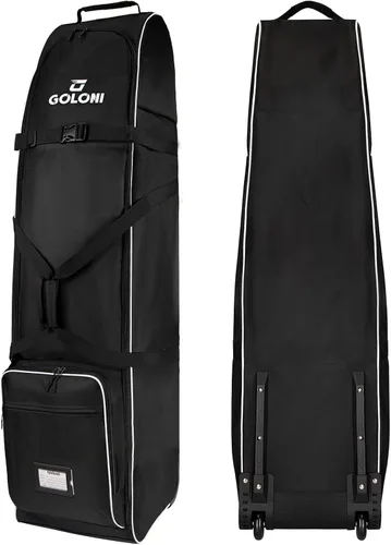 Miniatura 8 de Goloni Bolsa de viaje de golf con ruedas para aerolíneas, funda de viaje resistente al agua para viajes aéreos, equipaje de golf plegable portátil