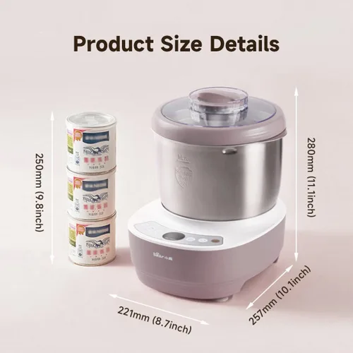 Miniatura 6 de Bear - Máquina de masa eléctrica de 3.7 cuartos de galón con función de fermentación, fabricada con acero inoxidable 304 para pizza y masa de pan