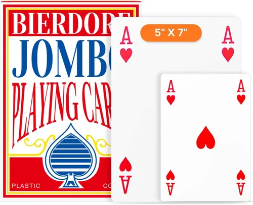 BIERDORF Cartas de Juego Jumbo de 5 x 7 Pulgadas Baraja de Cartas Juegos de Cartas Grandes para Familias Decoraciones de Fiesta Temática de Casino