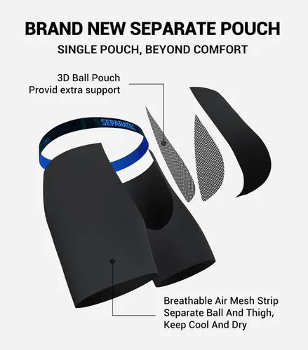 Miniatura 4 de Separatec Calzoncillos tipo bóxer de rayón de bambú para hombre, transpirables y suaves, con diseño de bolsa de malla, paquete de 7