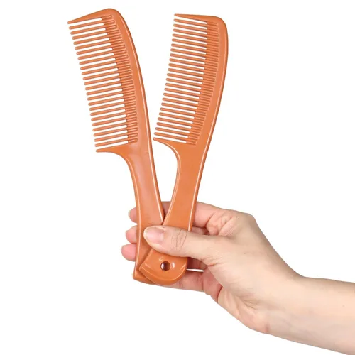 Miniatura 9 de Allegro Comb 1004 Peines desenredantes de dientes anchos para mujeres, estilistas, peine de pelo rizado para hombre, 2 piezas (negro)