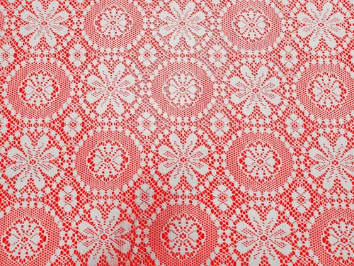 Miniatura 5 de Van Wyck Medallion - Mantel de encaje de punto pesado 60x104, color blanco