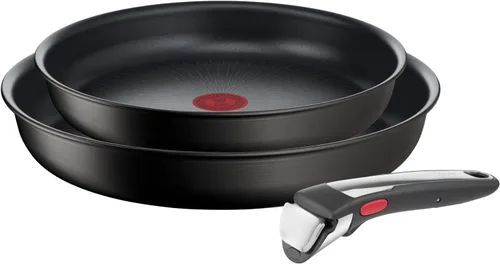 Tefal Ingenio Unlimited ON L3959143 - Juego de sartenes antiadherentes de 3 piezas, 24 y 11.0 in, 1 mango extraíble, fácil limpieza, indicador de