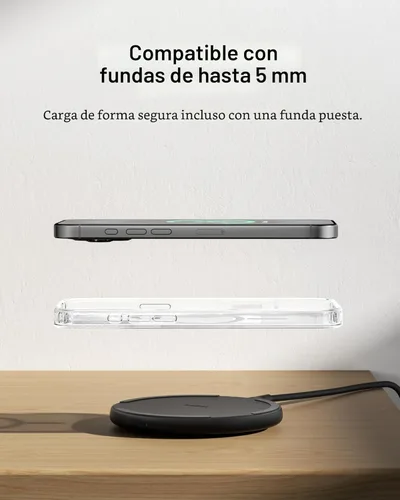 Miniatura 5 de Belkin Almohadilla de Carga Inalámbrica 15W - Cargador Qi, Estación de Carga para Apple iPhone 17, iPhone 16/15/14 Serie, AirPods, Samsung Galaxy
