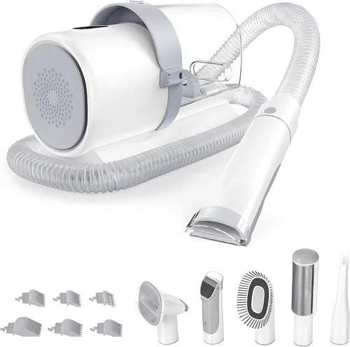 Miniatura 11 de NEWBULIG - Secador de pelo para perros, 1550 W, alta velocidad, con calentador para aseo, soplador de perro ajustable con 4 boquillas, color gris