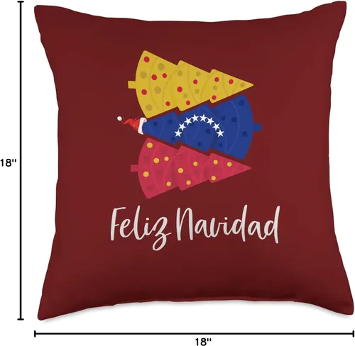 Miniatura 4 de Venezuela Xmas Ideas Celebration Feliz Navidad Venezuelan Girl Flag Venezuela Feliz Navidad, 18 x 18 pulgadas, multicolor
