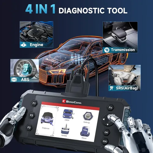 Miniatura 4 de 2026 BOSSCOMM IFIX430 Herramienta de diagnóstico OBD2, ABS/SRS Airbag/Transmisión/Motor, escáner y lector de códigos para coches y camiones, escáner