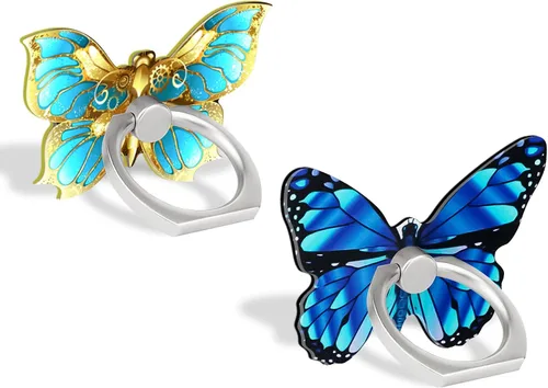 Soporte de anillo de dedo de mariposa para teléfono celular, rotación de 360 grados, agarre de anillo de metal para iPhone, Samsung Galaxy, todos P9