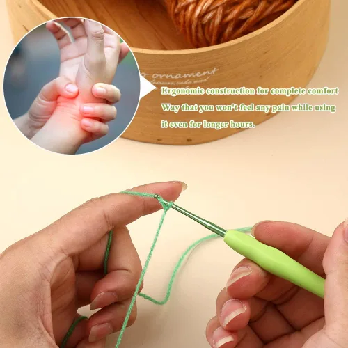 Miniatura 6 de Gancho de ganchillo ergonómico de 2 mm, agujas de ganchillo para tejer, agujas de tejer lisas para manualidades DIY, gran regalo para mujeres