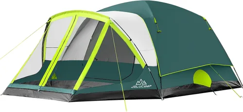 Miniatura 12 de JELUCAMP Tienda de campaña familiar grande impermeable para 6/8 personas para camping, tienda de campaña con porche con mosquitero, relajación sin