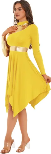 Miniatura 3 de Aislor Vestido de baile litúrgico de alabanza litúrgica para mujer, disfraz de adoración de iglesia