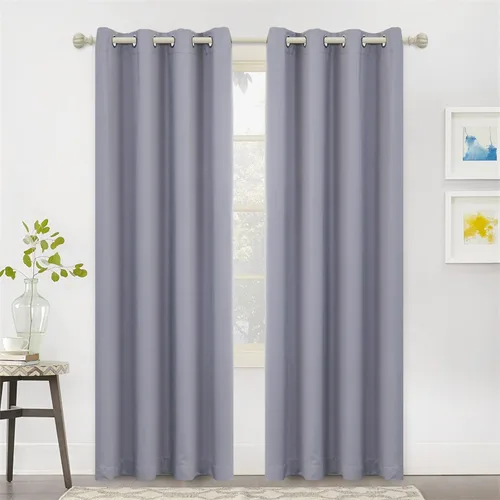 Miniatura 12 de MYSKY HOME - Cortinas opacas extra largas de 95 pulgadas en negro para dormitorio, con aislamiento térmico, oscurecimiento de la habitación y ojales
