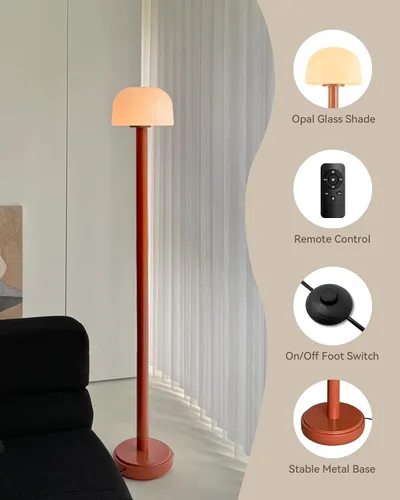 Miniatura 5 de MAGCHARM Lámpara de pie con forma de hongo con control remoto, lámpara de pie LED regulable de 59 pulgadas de alto con temperatura