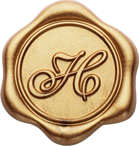 Miniatura 20 de Yoption - Pegatinas de sello de cera con letra inicial del alfabeto L, paquete de 100 unidades, autoadhesivas, estilo antiguo dorado, para sobres