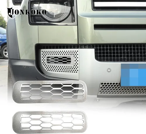 YIWANG Acero inoxidable para Land Rover Defender 90 110 2020-2022 luz antiniebla trasera y luz antiniebla delantera, accesorios de cubierta de red