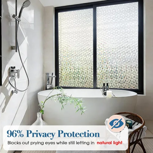 Miniatura 2 de Windimiley Película de Privacidad para Ventana con Bloqueo Total, Película de Ventana de Vidrio Manchado Control de Calor UV, Película Decorativa