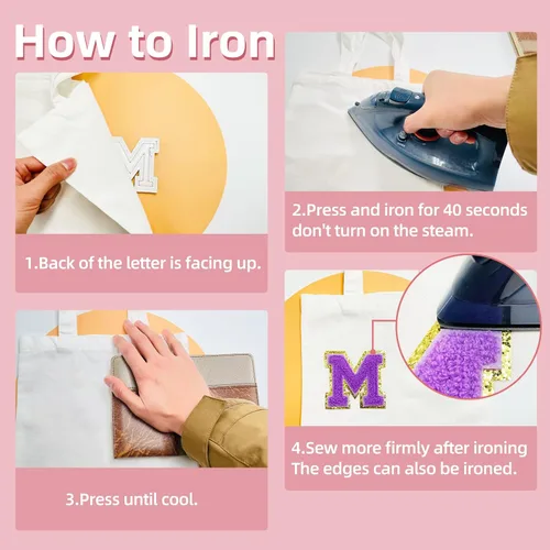 Miniatura 6 de Jongdari Letras termo-adhesivas para ropa, parche de letras de felpilla con brillantina del alfabeto, apliques para coser con adhesivo planchado, 8