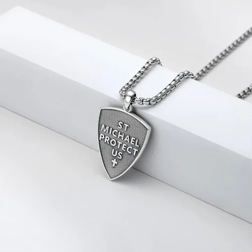 Miniatura 47 de Collar de plata de ley 925 con medalla de San Patrón, colgante de protección católica, amuleto, joyería religiosa para hombres y mujeres