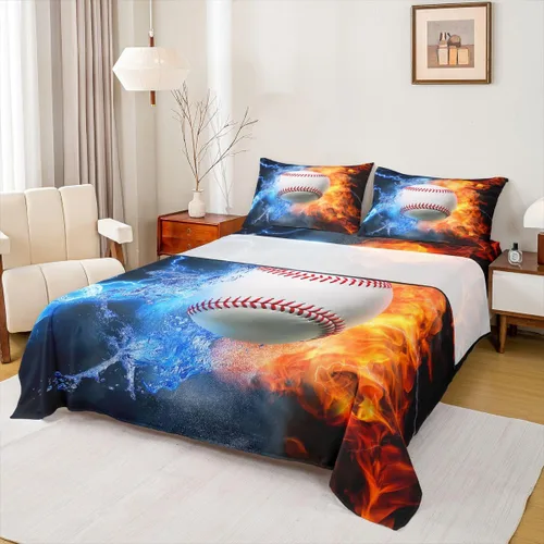 Miniatura 25 de Erosebridal Juego de sábanas tamaño individual de cola de sirena para niños, decoración de habitación de sirena, sábana bajera ajustable