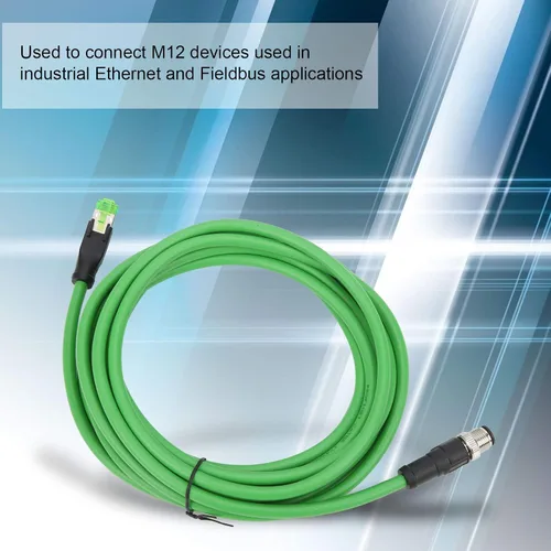 Miniatura 3 de Kadimendium al cable industrial RJ45 de Ethernet IP67Connecting línea 16.4 ft/16 4ft longitud D código 4pin cable macho