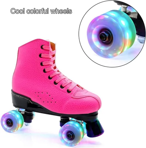 Miniatura 2 de Paquete de 4 ruedas de patinaje luminosas con rodamientos instalados para patinaje de doble fila y monopatín 1.260 x 2.283 in (colorido)