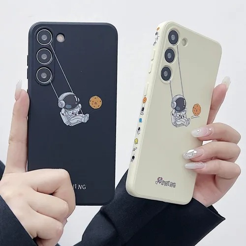 Miniatura 89 de Yonds Queen para Samsung Galaxy S21 Funda Linda, Diseño de Astronauta de Dibujos Animados, Espacio, Luna, Cohete, Elegante Cubierta Amortiguadora