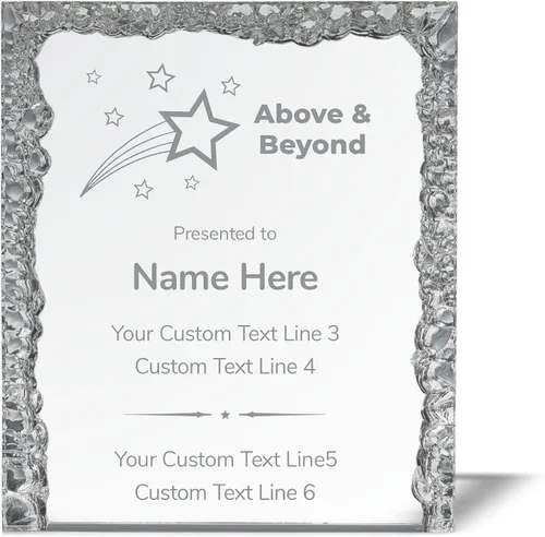 Trofeo grabado personalizado | Premios acrílicos personalizados con grabado | Estrella brillante | Más allá | Marcar la diferencia | Jubilación |