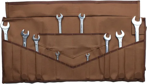 Miniatura 13 de BULL TOOLS Organizador de Rollo de Herramientas con 26 Bolsillos para Llaves, Métrico y SAE, Lona de Algodón Durable, Bolsa de Herramientas Oliva
