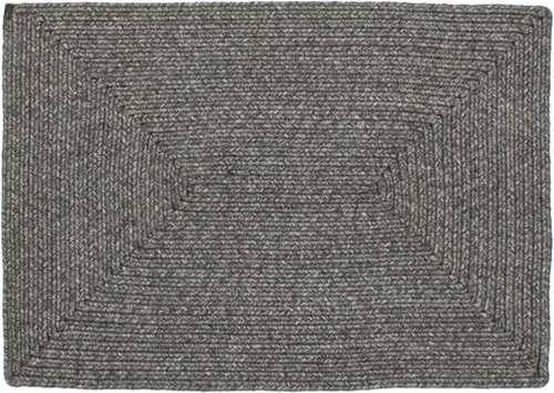 Miniatura 8 de Alfombra trenzada para interiores y exteriores, para cocina/sala de estar, reversible, lavable, color gris y negro, 4 x 6 pies, ovalada