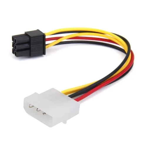 Miniatura 4 de 4 pines macho Molex a 6 pines hembra PCI-Express PCIE tarjeta de video convertidor de corriente adaptador de cables conectores para tarjetas