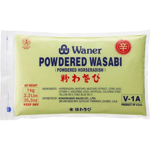 Kinjirushi Waner Wasabi en polvo 2.2 lbs / 2.2 libras, Wasabi en polvo para sushi, polvo de rábano picante, tamaño a granel, sin almidón de maíz,