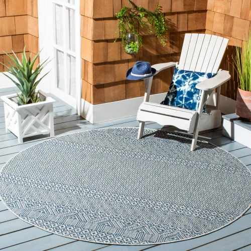 Miniatura 59 de SAFAVIEH Alfombra lavable al aire libre, colección Courtyard - 2'3" x 5', gris y negro, no desprende pelusa y fácil limpieza, ideal para patio