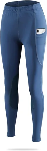 Miniatura 32 de baleaf Pantalones de equitación para niñas, pantalones ecuestres para niños, con parche en la rodilla, bolsillo con cremallera