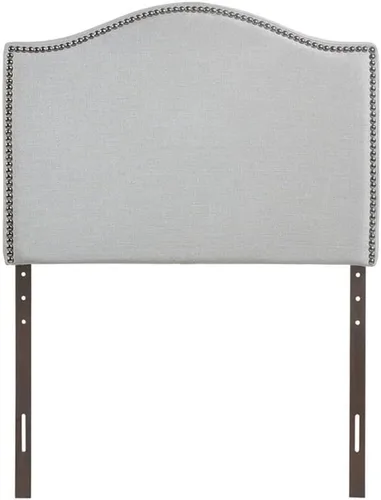 Miniatura 4 de Rosebery Kids Cabecera tapizada de tela tamaño individual, acabado gris cielo, 51.5 x 40.5 pulgadas, lino fino con ribete de botón para clavos