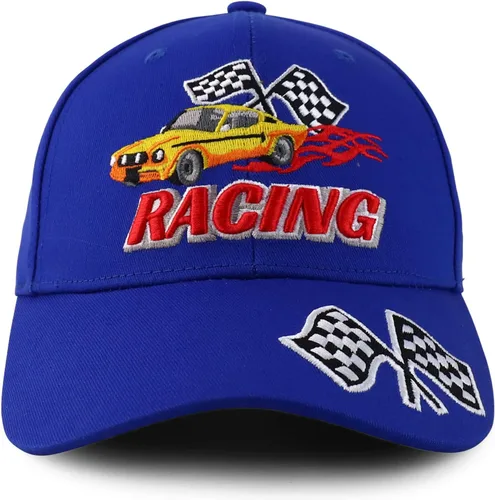 Miniatura 2 de Trendy Apparel Shop Gorra de béisbol con bandera de carreras bordada en 3D