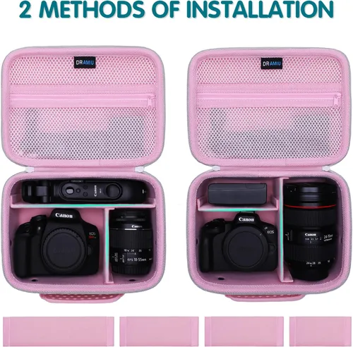 Miniatura 3 de Estuche Rígido para Canon EOS Rebel T7/R50/R6 Mark II/R100/R8/RP/R50 V/R5 Mark II/SL3/5D Mark IV/R10/R7/R5/90D/T6/T100 Cámaras, Lente, Trípode