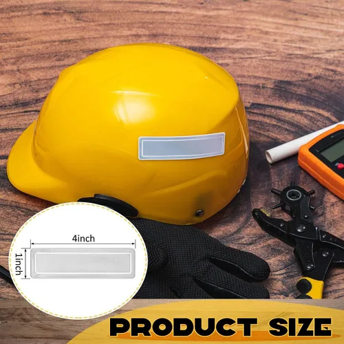 Miniatura 5 de Kanayu 64 calcomanías reflectantes para casco de seguridad, 1 x 4, tiras de casco retro fluorescentes (plateado)