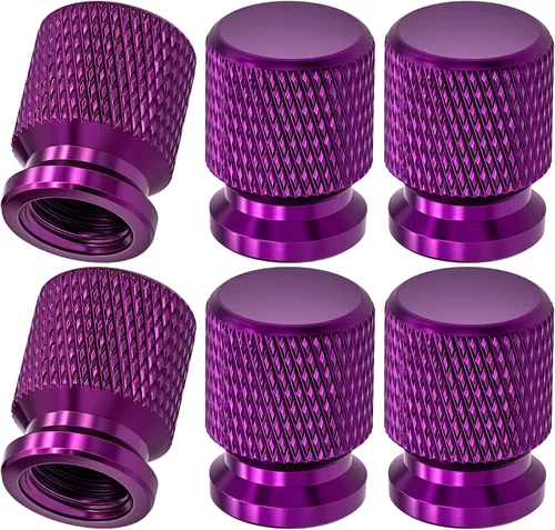 Miniatura 75 de 4 piezas de tapas de válvula de rueda con estilo púas, cubiertas universales de válvula de rueda de aleación de aluminio a prueba de polvo
