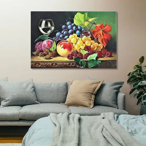 Miniatura 7 de Arte de pared vintage con imágenes de vino, obras de arte de vino y frutas, pintura al óleo sobre lienzo para comedor, lienzo, impresiones