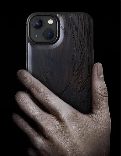 Miniatura 9 de Carveit Funda magnética de madera para iPhone 13 [madera natural y TPU suave] Funda protectora de madera única y elegante a prueba de golpes